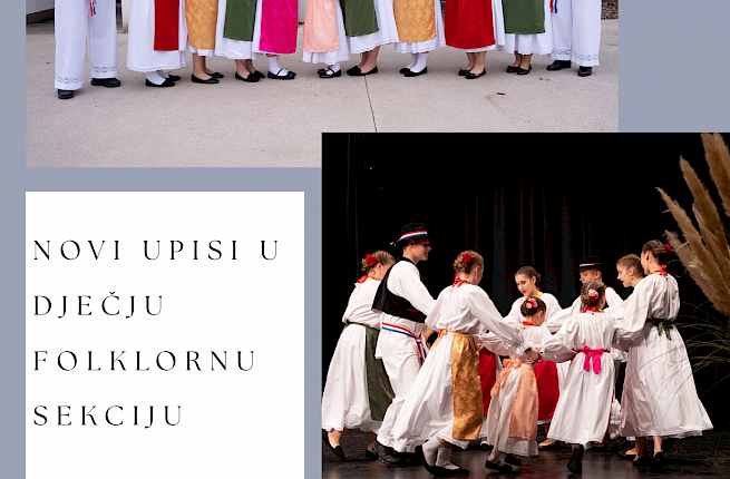Poziv za upis u dječju folklornu sekciju 08.11- 09.11.2025
