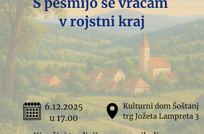 Pozivnica za kulturnu priredbu >Rodni kraju pjesmom ti se vraćam<